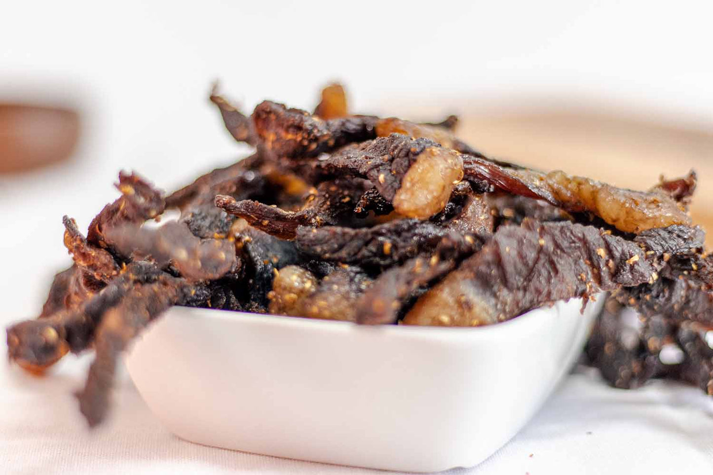 Binge Beef Fatty Sticks Biltong Product side view. Free delivery on orders over R450.