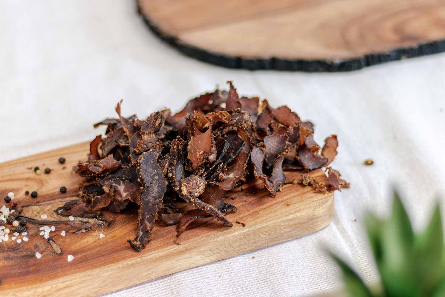 Binge Beef Lean Sliced Biltong Product top view. Free delivery on orders over R450.
