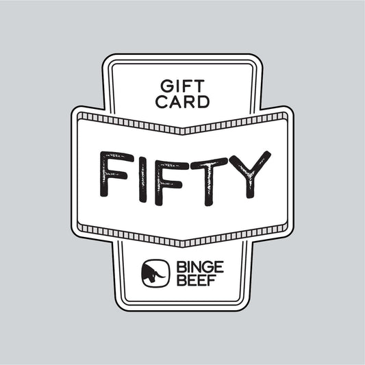Gift Card - Get your friends and family the perfect South African gift - Biltong by Binge Beef. Buy a gift voucher for them to spend on various flavours of biltong.